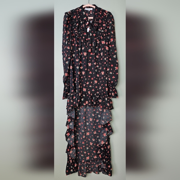 WeWoreWhat Women's High-Low Dress Polka Dot Floral- Black Multi, Size Small - Picture 6 of 15